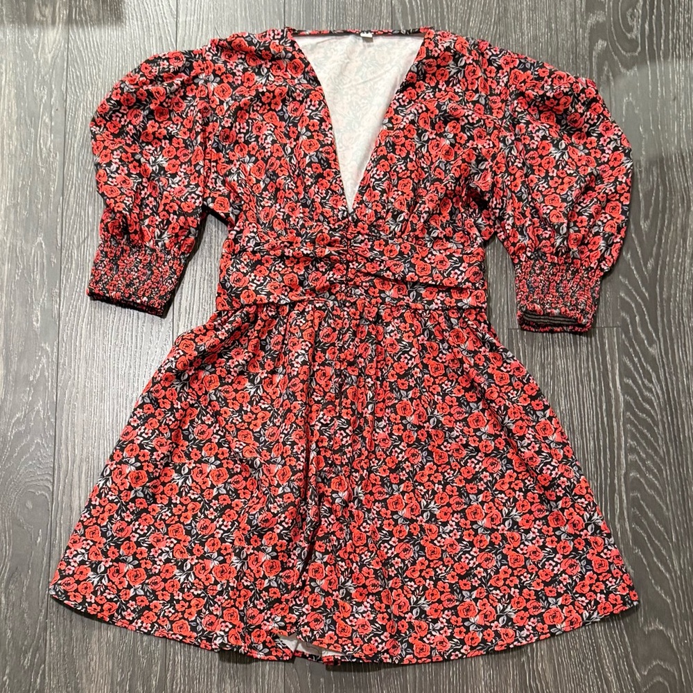 Floral Red Dress (M)